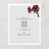 Budget Burgundy Floral Wedding Save the Date (Rückseite)