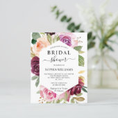 Budget Burgundy Frame Bridal Dusche Einladung (Stehend Vorderseite)