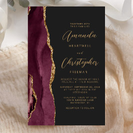 Budget Burgundy Gold Agate Dark Wedding