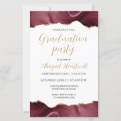 Budget Burgundy Gold Agate Graduation Party Einlad (Vorderseite)