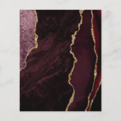 Budget Burgundy Gold Agate Green Wedding Einladung (Rückseite)