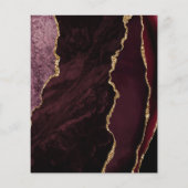 Budget Burgundy Gold Agate Marble Save the Date (Rückseite)