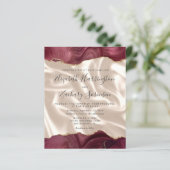 Budget Burgundy Gold Agate Silk QR Code Hochzeit (Stehend Vorderseite)