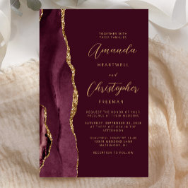 Budget Burgundy Gold Agate Wedding