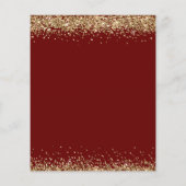 Budget Burgundy Gold Glitzer Einladung Hochzeit (Rückseite)