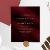 BUDGET Burgundy & Gold Minimal Hochzeitseinladung
