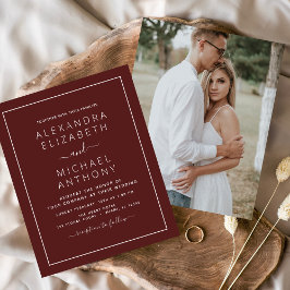Budget Burgundy Hochzeit mit Foto Einladung Flye Flyer