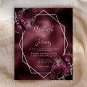 Budget Burgundy Imitats Foil Silver Floral Wedding