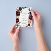 Budget Burgundy & Light Blush Pink Floral Wedding Flyer (Gruppe)