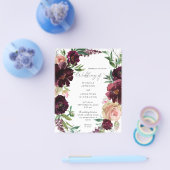 Budget Burgundy & Light Blush Pink Floral Wedding Flyer (Einzeln)