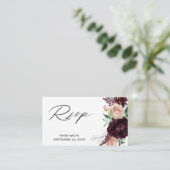 Budget Burgundy & Light Pink Floral 2SM UAWG Begleitkarte (Stehend Vorderseite)