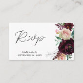 Budget Burgundy & Light Pink Floral 2SMb UAWG Begleitkarte (Vorderseite)