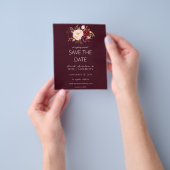 Budget Burgundy Marsa Floral Save the Date - Rot Flyer (Gruppe)