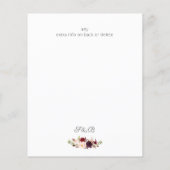 Budget Burgundy Marsa Floral Save the Date - weiß Flyer (Hinten)