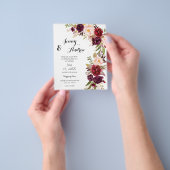 Budget Burgundy Marsala Floral 2 Wedding Flyer (Gruppe)