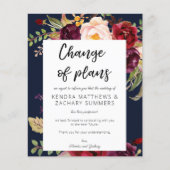 Budget Burgundy Marsala Floral NVY Änderung der Pl (Vorderseite)