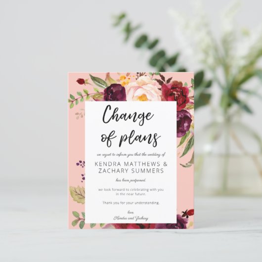 Budget Burgundy Marsala Floral PNK Änderung der Pl (Stehend Vorderseite)