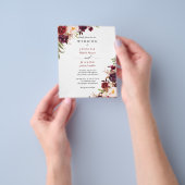 Budget Burgundy Marsala Hochzeit Einladung Flyer (Gruppe)