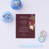 Budget Burgundy Marsala & Pink Blumenmenü - Burg 1 Flyer (Einzeln)