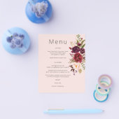 Budget Burgundy Marsala & Pink Blumenmenü - Rosa 1 Flyer (Einzeln)