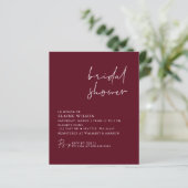 Budget Burgundy Moderne Brautdusche Einladung (Stehend Vorderseite)