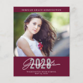 Budget Burgundy Moderner Eleganter Abschluss (Vorderseite)