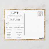 Budget Burgundy Monogram Floral Gold UAWG Postkarte (Rückseite)