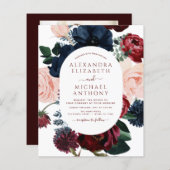 Budget Burgundy Navy Blauer Foto Blumenhochzeit (Vorne/Hinten)