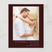 Budget Burgundy Navy Blauer Foto Blumenhochzeit (Rückseite)