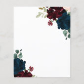 Budget Burgundy & Navy Blue Dedication Invitation (Rückseite)