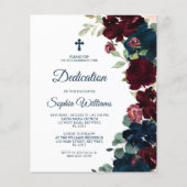 Budget Burgundy & Navy Blue Dedication Invitation (Vorderseite)