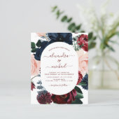 Budget Burgundy Navy Blue Floral Wedding (Stehend Vorderseite)
