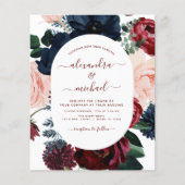 Budget Burgundy Navy Blue Floral Wedding (Vorderseite)
