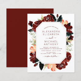 Budget Burgundy Navy Blue Floral Wedding Elegant