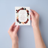 Budget Burgundy Navy Blue Floral Wedding Elegant Flyer (Gruppe)