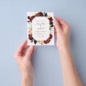 Budget Burgundy Navy Blue Floral Wedding Elegant Flyer (Gruppe)