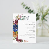 Budget Burgundy & Navy Fall Floral Wedding V2 (Stehend Vorderseite)