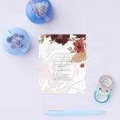 Budget Burgundy Orange Fall Floral Wedding Flyer (Einzeln)