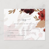 Budget Burgundy Orange Fall Floral Wedding Postkarte (Vorderseite)