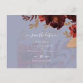 Budget Burgundy Orange Fall Floral Wedding Postkarte (Vorderseite)