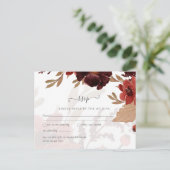 Budget Burgundy Orange Fall Floral Wedding Postkarte (Stehend Vorderseite)