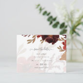 Budget Burgundy Orange Fall Floral Wedding Postkarte (Stehend Vorderseite)