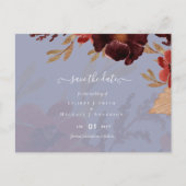 Budget Burgundy Orange Fall Floral Wedding Postkarte (Vorderseite)