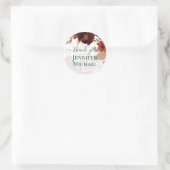 Budget Burgundy Orange Fall Floral Wedding Runder Aufkleber (Tasche)