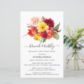 Budget Burgundy Orange Yellow Bridal Brunch Bubbly (Stehend Vorderseite)