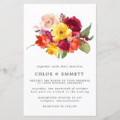 Budget Burgundy Orange Yellow Pink Hochzeit Einlad (Vorderseite)