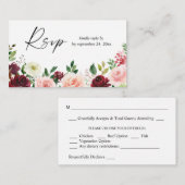 Budget Burgundy & Pink 4 Floral 2SM UAWG Begleitkarte (Vorne/Hinten)