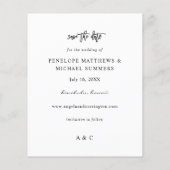 Budget Burgundy Pink 4 Save the Date Foto Flyer (Hinten)