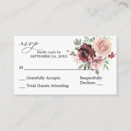 Budget Burgundy & Pink 5 Floral 2SM Keine UAWG Begleitkarte