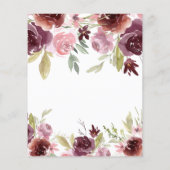 Budget Burgundy Pink Blues Hochzeit Einladung Flyer (Hinten)